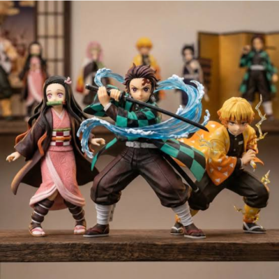 Bộ figure Tanjiro, Nezuko và Zenitsu trong Demon Slayer được thiết kế với nhiều chi tiết sắc nét, chất liệu PVC cao cấp, phù hợp để trưng bày và sưu tầm.
