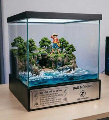 Nghệ thuật chế tác đảo mô hình sa bàn diorama nhân vật anime One Piece Luffy